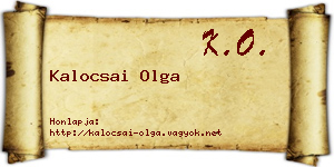 Kalocsai Olga névjegykártya